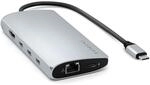 SATECHI 8-in-1 USB-C-Hub mit Ethernet, HDMI 8K@30Hz, 85 W PD-Ladefunktion, 4 x USB-C