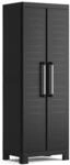 Keter Detroit Besenschrank, Utility Kunststoffschrank, Schwarz, 65 x 45 x 182 cm -