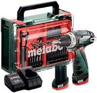 metabo Akku-Bohrschrauber PowerMaxx BS Basic Set, 12 V Bohrer & Schrauber