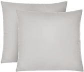 biberna Kissenbezug 40x40 cm, 2er Set grau | Jersey Baumwolle | Rei&szlig;verschluss 
