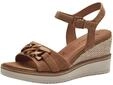 Tamaris Damen Plateau Sandalen Leder Keilabsatz Sommer; CAMEL/braun; 37 EU