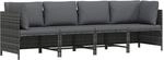 vidaXL Gartensofa 4-Sitzer mit Kissen Mittelsofa Ecksofa Sofa Lounge Gartenset