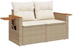 vidaXL Gartensofa mit Kissen 2-Sitzer, Sofa mit Staufach unter Sitzfl&auml;che,