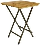 DEGAMO Stehtisch Z&Uuml;RICH 78x78cm quadratisch, Stahlgestell + Holzplatte, klar