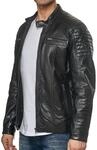 Tazzio Herren Jacke Lederjacke Echtleder Leder Biker &Uuml;bergangsjacke 19709 (Schwarz,