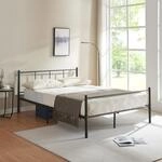 [en.casa] Metallbett 140x200 cm Schwarz auf Stahlrahmen mit Lattenrost...