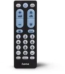 Hama Universalfernbedienung TV, f&uuml;r 2 Ger&auml;te, gro&szlig;e Tasten (Infrarot, lernf&auml;hig,