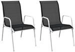 vidaXL 2X Gartenstuhl Stapelbar Essstuhl Stapelstuhl Stuhl Gartensessel Stahl