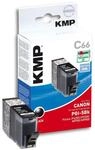 KMP Druckpatrone C66 Tinte schwarz (kompatibel Canon PGI-5Bk) - mit Chip
