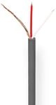 NEDIS Mikrofonkabel | 2 x 0.12 mm | Kupfer | 100.0 m | rund | PVC | Dunkelgrau 