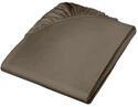 fleuresse Uni Colours-Spannlaken, Mako-Satin, Espresso, 100 x 200