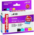 edding Druckerpatrone EDD-410 - Multipack 4 - Schwarz, Cyan, Magenta, Gelb - 1x 26,5