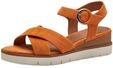 Tamaris Damen Plateau Sandalen Leder Sommer; ORANGE/orange; 40 EU