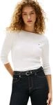 Tommy Hilfiger Damen Langarmshirt New Cody Slim U-Boot-Ausschnitt, Wei&szlig; (Nos Ecru),