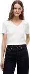 Tommy Hilfiger Damen T-Shirt Kurzarm New Slim Cody mit V-Ausschnitt, Wei&szlig; (Nos