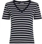 Tommy Hilfiger Damen T-Shirt Kurzarm New Slim Cody mit V-Ausschnitt, Mehrfarbig (Nos