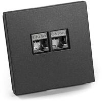 MC POWER Netzwerkdose Unterputz | Shallow | UP Datendose 2x RJ45 Buchse, CAT5 CAT5e