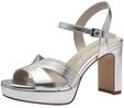 Tamaris Damen Sandalette mit Blockabsatz, metallic, 36 EU