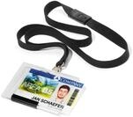 Durable Kartenhalter Pushbox Mono mit Textilband, 10 St&uuml;ck, transparent, 892701