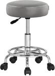 Casaria&reg; Rollhocker mit Rollen H&ouml;henverstellbar Grau 10cm Polsterung 51-65cm
