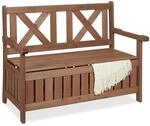 Relaxdays Gartenbank, Outdoorbank mit Stauraum, 2-Sitzer, HBT 85 x 115 x 60 cm,