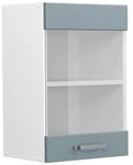 Vicco K&uuml;chenglasschrank R-Line, Blau-Grau, 40 cm, zur freien Kombination...
