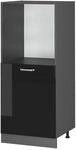 Vicco Herdumbauschrank R-Line, Schwarz Hochglanz, 60 cm