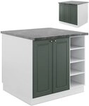 Vicco K&uuml;cheninsel Fame-Line, Gr&uuml;n-Gold Landhaus/Wei&szlig;, 90 cm