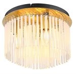 Deckenleuchte Deckenlampe Wohnzimmerlampe Metall Gold Glasst&auml;be D 32 cm