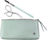 ZWILLING Augenbrauen Set mit Haarb&uuml;rste und Schere, Geschenkset Leder Etui,
