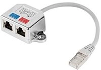 Lanberg AD-0026-S Rj45 Stecker auf Rj45 Buchse 2x Splitter Fast Ethernet T-Adapter
