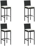 vidaXL 4X Garten Barhocker mit Kissen Barstuhl Tresenhocker Thekenhocker...