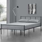 [en.casa] Metallbett 120 x 200cm Dunkelgrau Bettrahmen Jugendbett Stahlrahmen