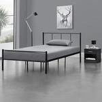 [en.casa] Metallbett 120x200 cm Schwarz auf Stahlrahmen mit Lattenrost...