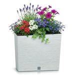 Prosperplast Blumenkasten mit Einsatz | aus robustem Kunststoff | wei&szlig; | wetterfest