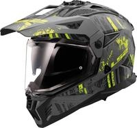 LS2, Motorrad-Crosshelm PIONEER II CRAZY Matt Black H-V Yellow, XXL