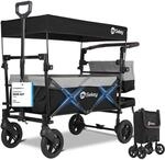 Sekey Bollerwagen Faltbar mit Dach 2 Kinder 100KG, Faltbarer Bollerwagen...