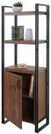 Mendler B&uuml;cherregal HWC-A27, Regal Standregal Wohnregal, Staufach mit T&uuml;r...