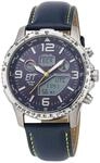 ETT Eco Tech Time Funk Solar Weltzeit Herren Uhr Chronograph mit Leder Armband