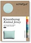 schlafgut Knitted Jersey Kissenbezug 60x80 cm Petrol Light Uni weicher Premium