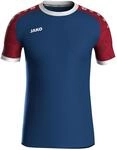 JAKO Iconic Trikot Kinder Navy, Chili Red, Gr. 140 - Nachhaltiges Sport Shirt Kurzarm