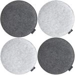 DuneDesign 4er Set Filz Sitzkissen &Oslash;35 cm rund - wendbare 3 cm Dicke Stuhlkissen
