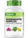 vit4ever Mariendistel Artischocke L&ouml;wenzahn Komplex - 365 Kapseln | 80% Silymarin -