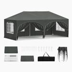 WOLTU Pavillon, Faltpavillon 3x6 m, mit 6 Seitenw&auml;nden, Partyzelt...