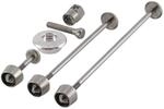 Pitlock Set 02 Front, Rear Wheel, Seat Post & Ahead Headset System Schloss, Silber,