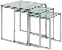 AC Design Furniture Jannis Beistelltisch &ndash; 50 x 50 x 55 cm, Glas Klar/Silber,