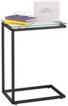 Relaxdays Beistelltisch, U-Form, Glas Tischplatte, Metall, Bauhausstil, Konsolentisch