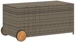 vidaXL Gartentruhe mit Rollen Grau 190L Poly Rattan