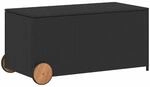 vidaXL Gartentruhe mit Rollen Schwarz 190L Poly Rattan