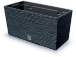 Anthrazitfarbenes Pflanzgef&auml;&szlig; mit Beh&auml;lter, Kollektion FURU, 39,5 x 18,5 x 19,5